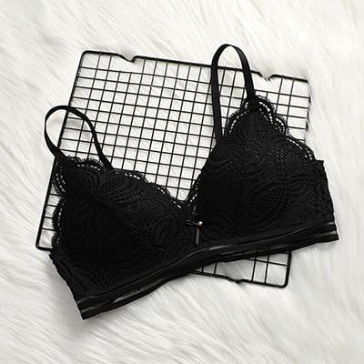 Sexy Thin Bralette Lingerie Lace Floral Wireless Bras For Women Comfortable Seamless Push Up Bra Adjusted Underwear